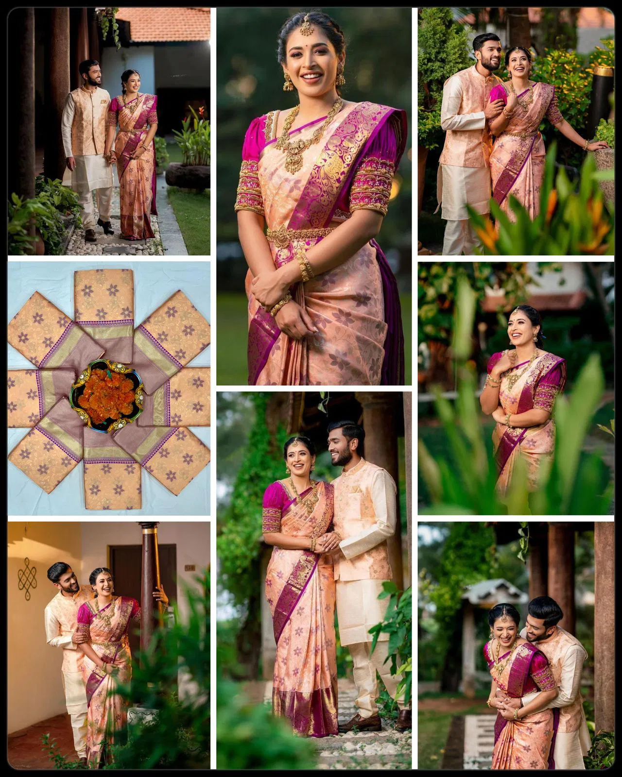 Peach Flower By Aab Soft Lichi Silk Wedding Wear Saree Orders In India